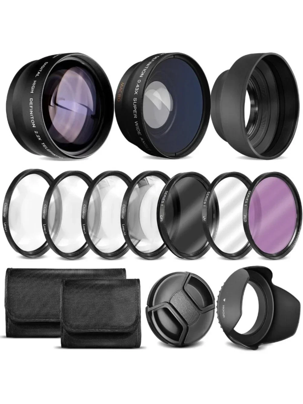 Ultra Deluxe 7pc Lens Kit with Filters, Wide Angle & Telephoto for DSLR Cameras